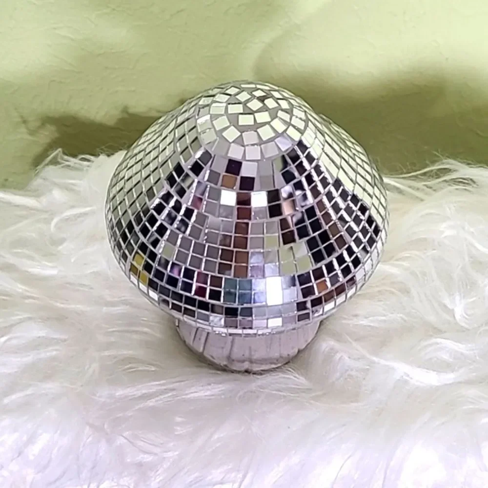 Disco Mirror Top Mushroom Decor,  NWOT